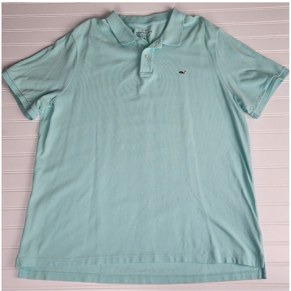 Vineyard Vines Other - Vineyard Vines Mens Polo Shirt XL Aqua Blue Classic Fit 100% Cotton Pique